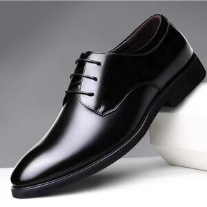 Men's Derby Breathable Business Leather Shoes Fashion New Summer Style US Size10